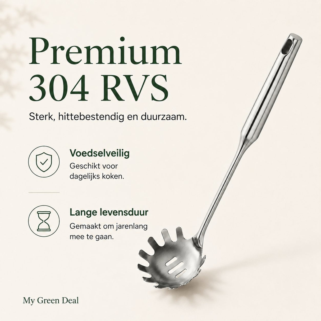 RVS Pastalepel 34 cm - My Green Deal