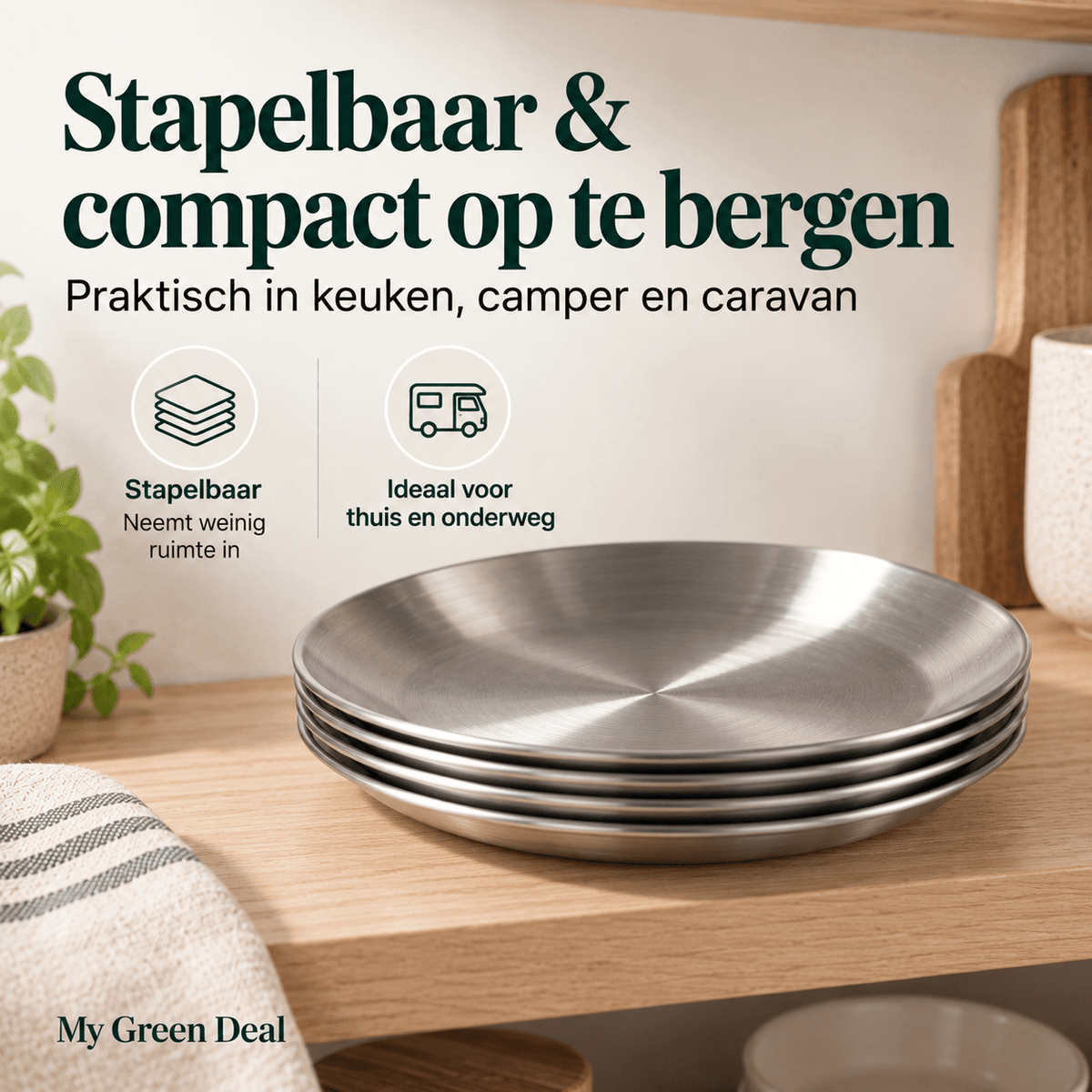 RVS bord enkelwandig 21,5cm - My Green Deal
