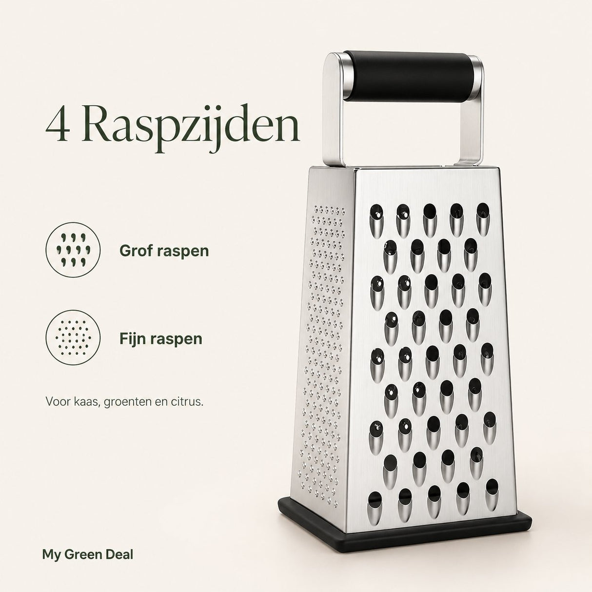 RVS Vierkante Rasp – 4 - in - 1 - My Green Deal