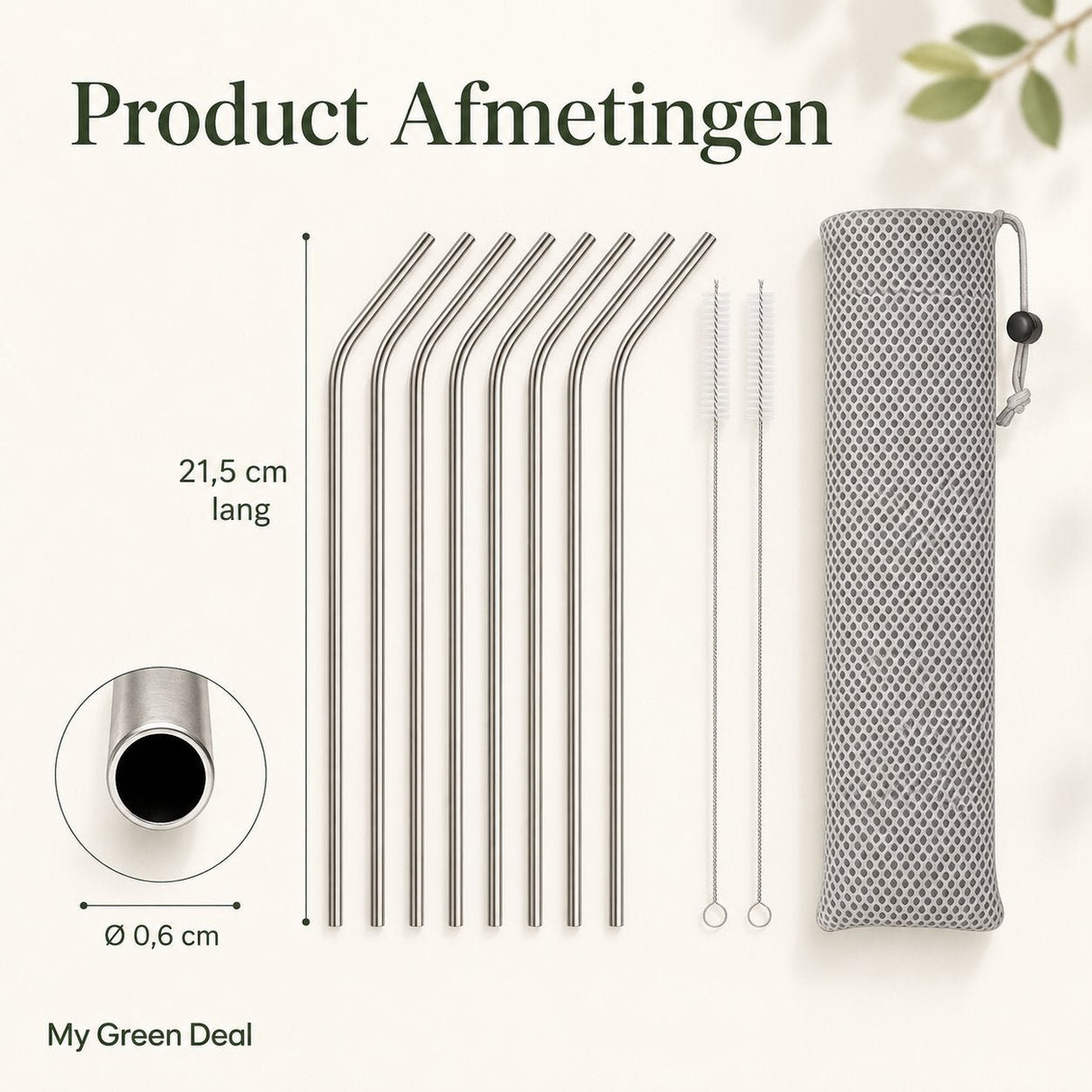 RVS Rietjes Set (8 - delig) - My Green Deal