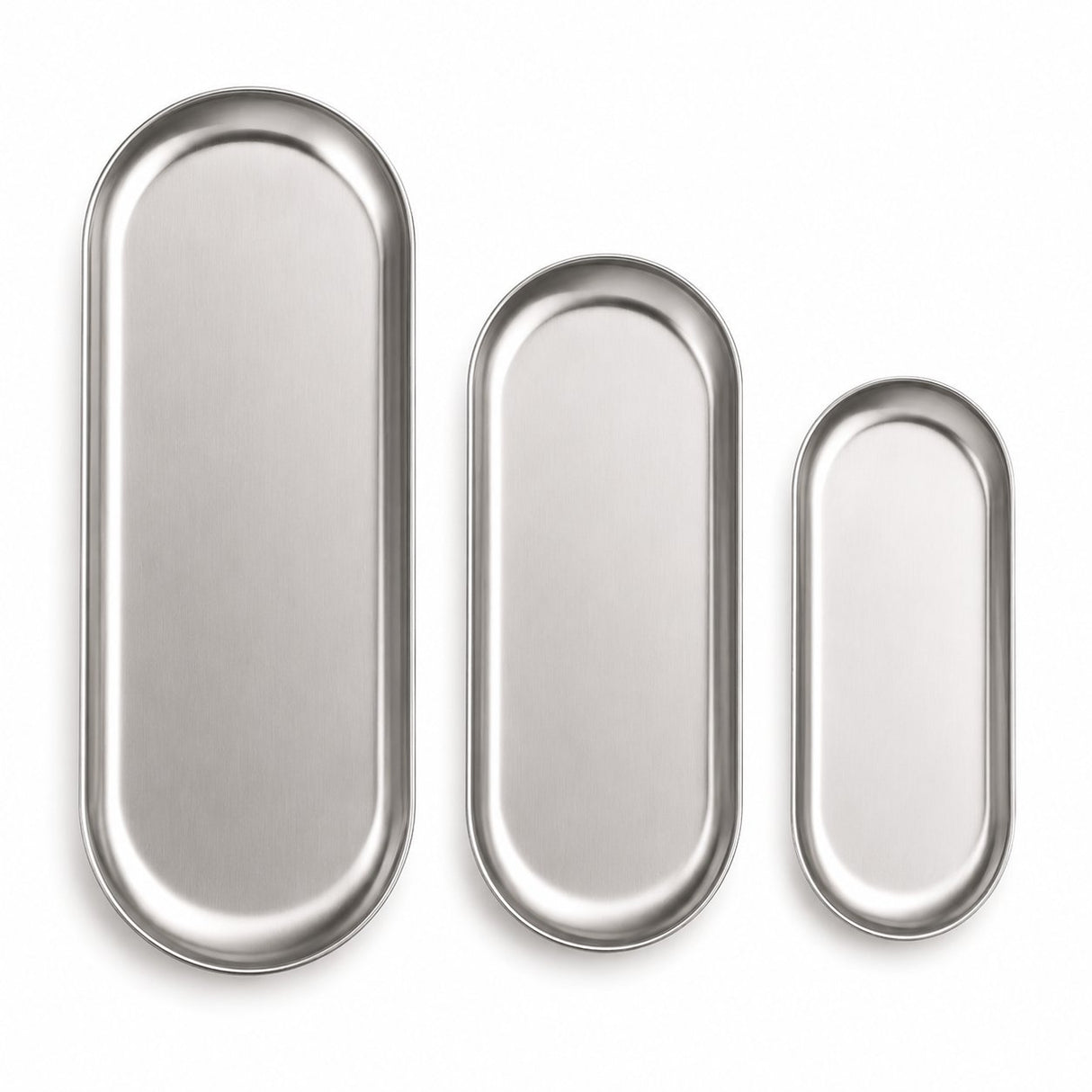 RVS Ovale Serveerplaten Set – 3 stuks - My Green Deal