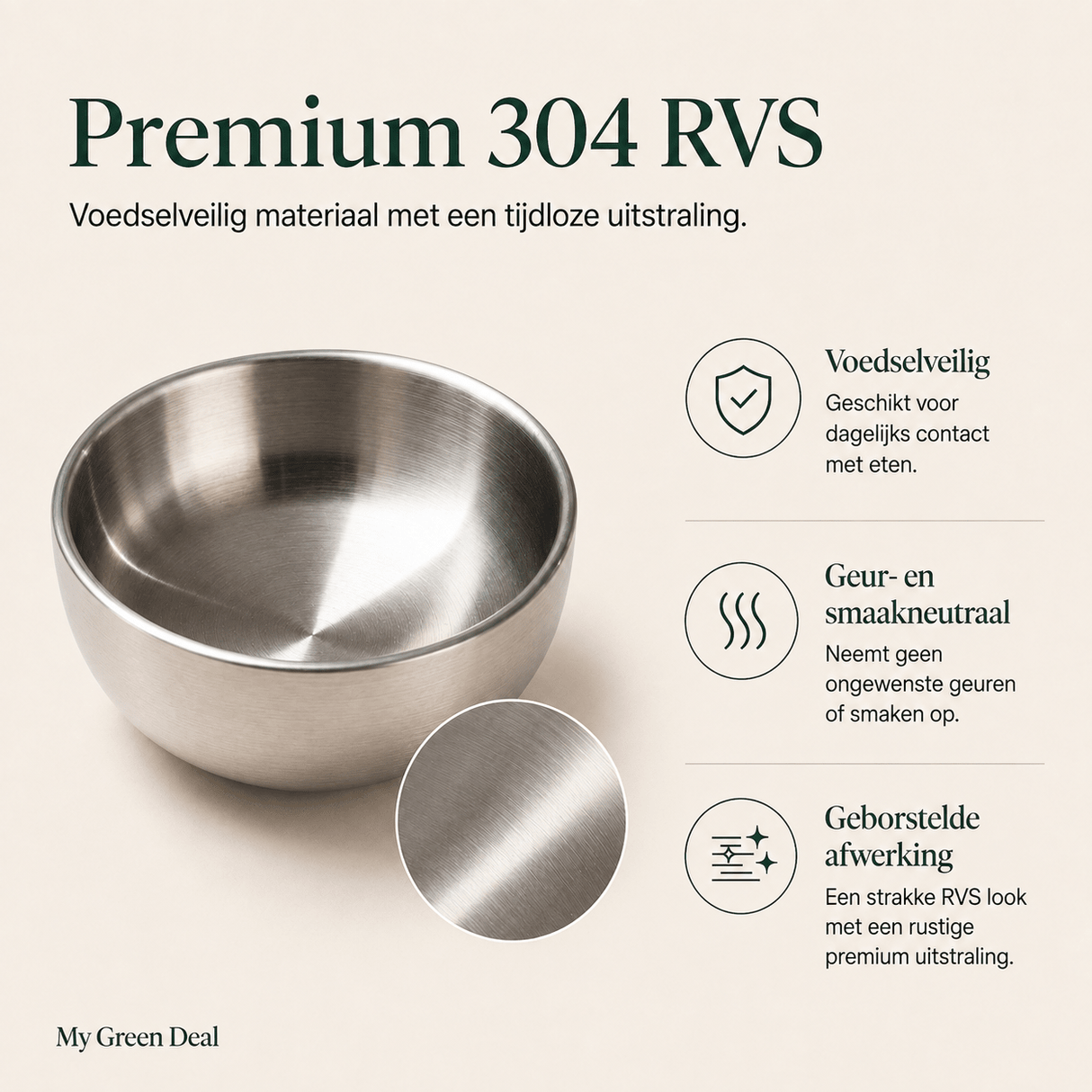 RVS serviesset dubbelwandig - My Green Deal
