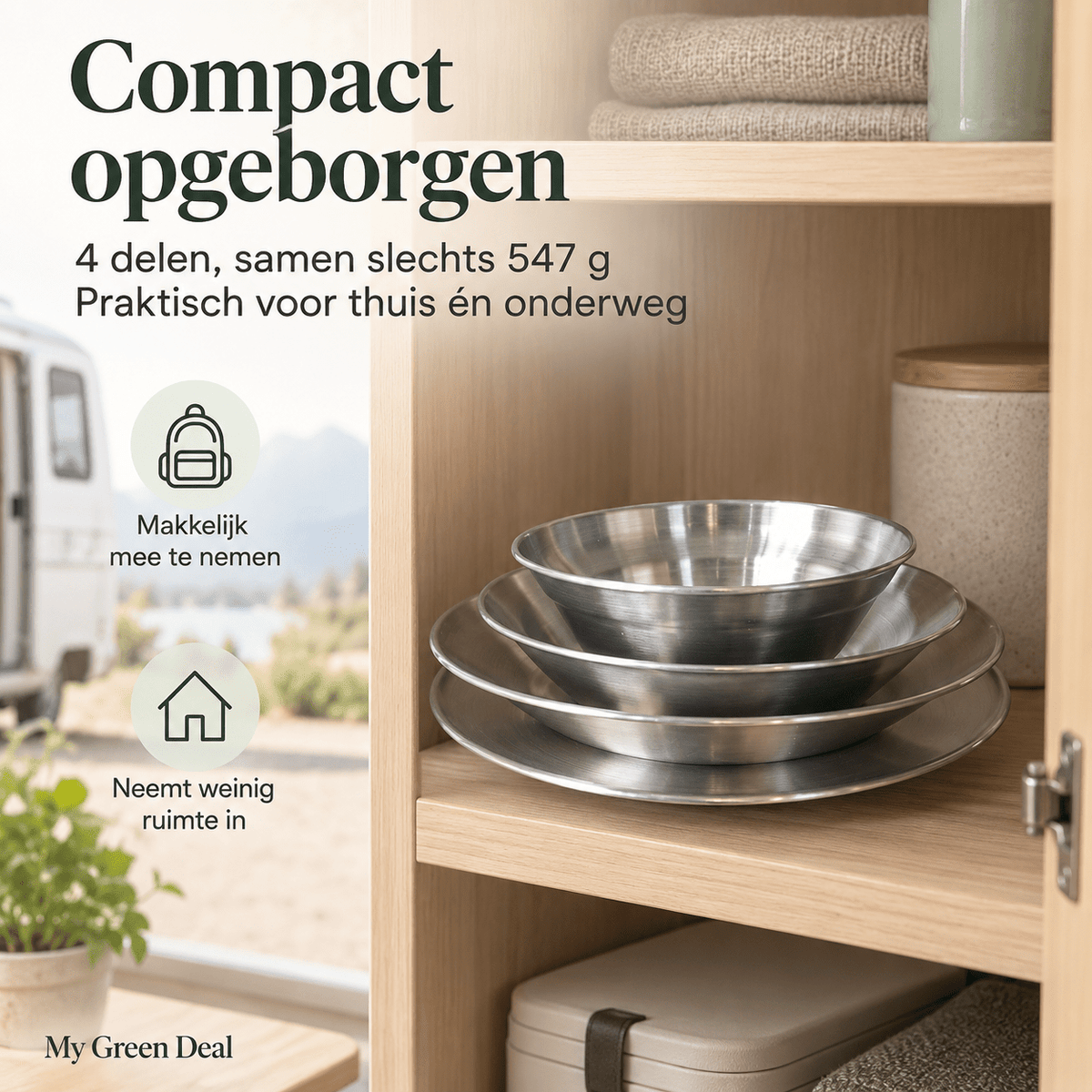 RVS serviesset enkelwandig - My Green Deal