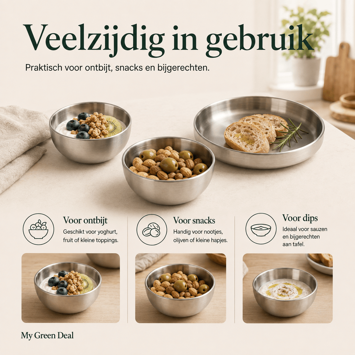 RVS serviesset dubbelwandig - My Green Deal