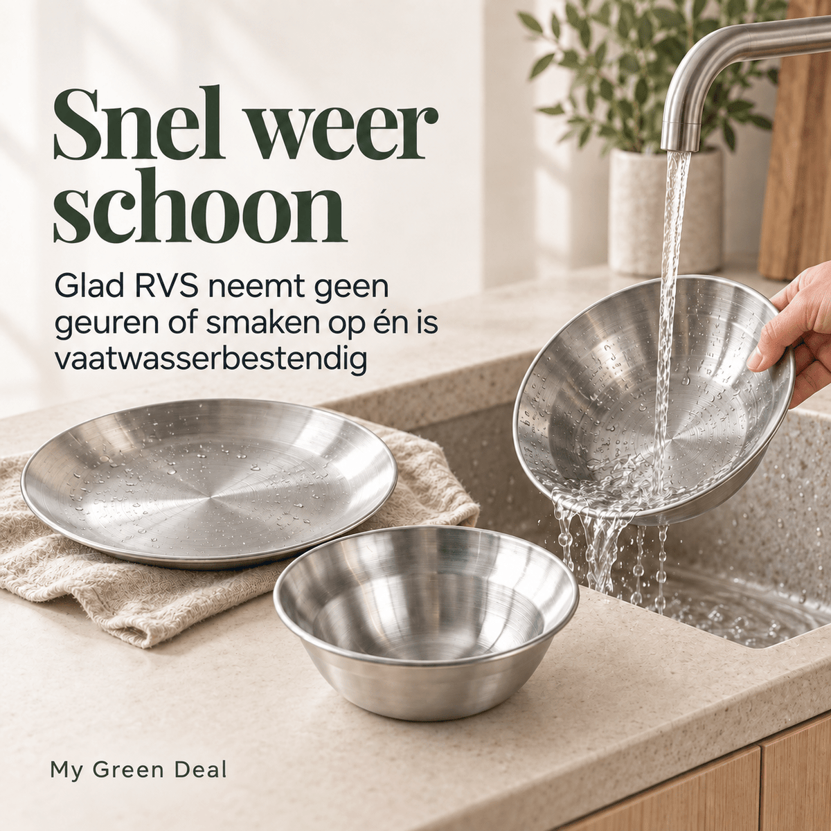 RVS serviesset enkelwandig - My Green Deal