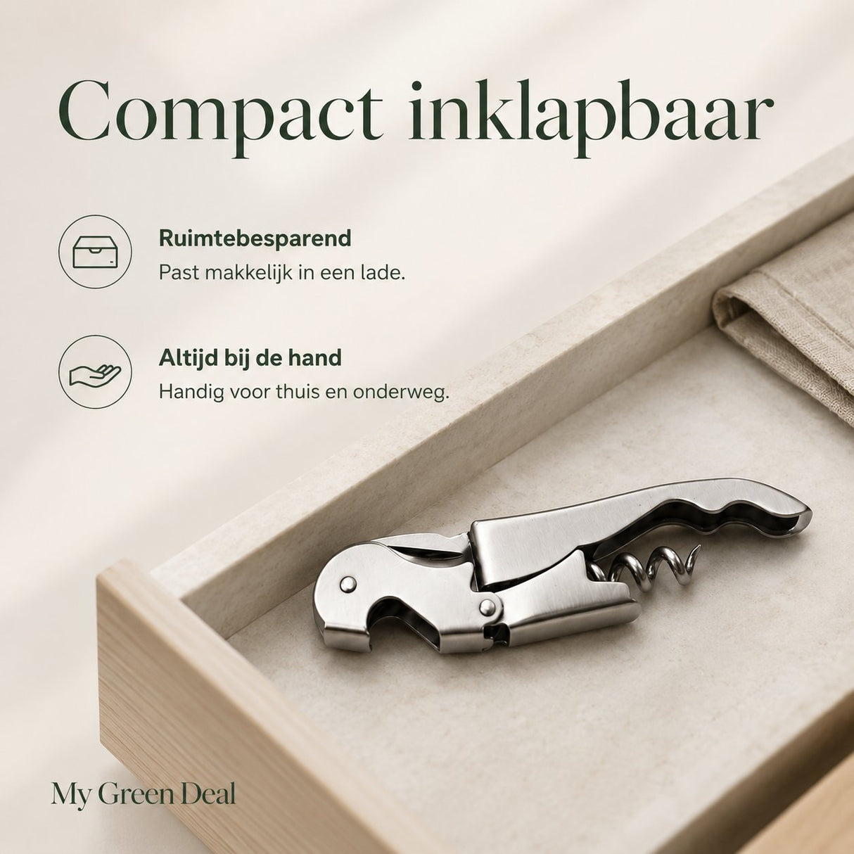 RVS sommelier kurkentrekker