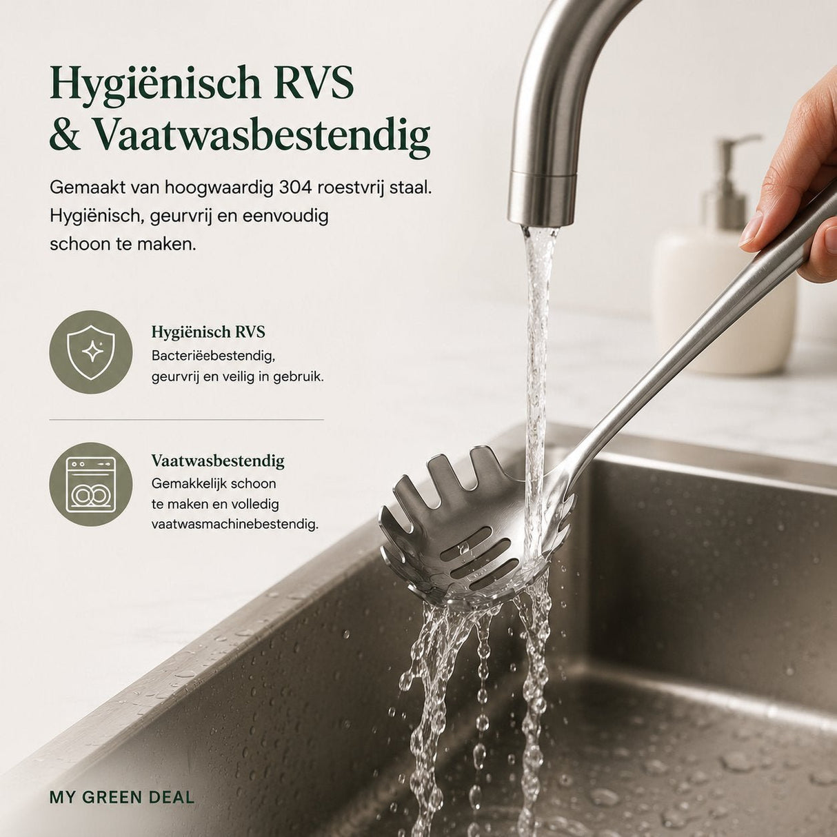 RVS Pastalepel 34 cm - My Green Deal