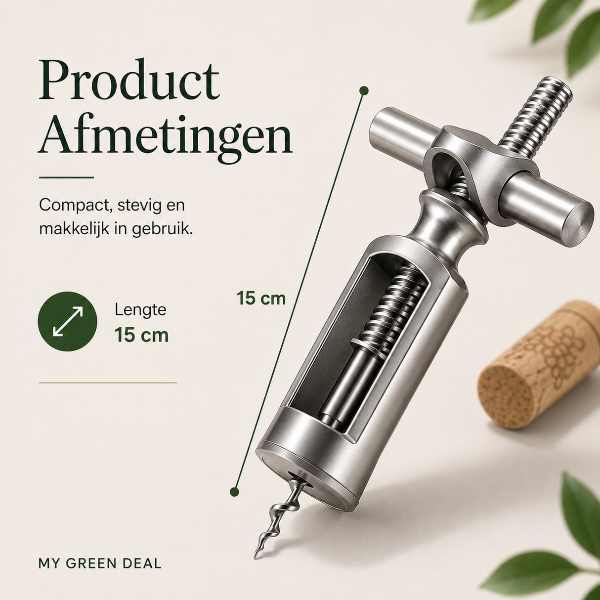 RVS Luxe Wijnopener - My Green Deal