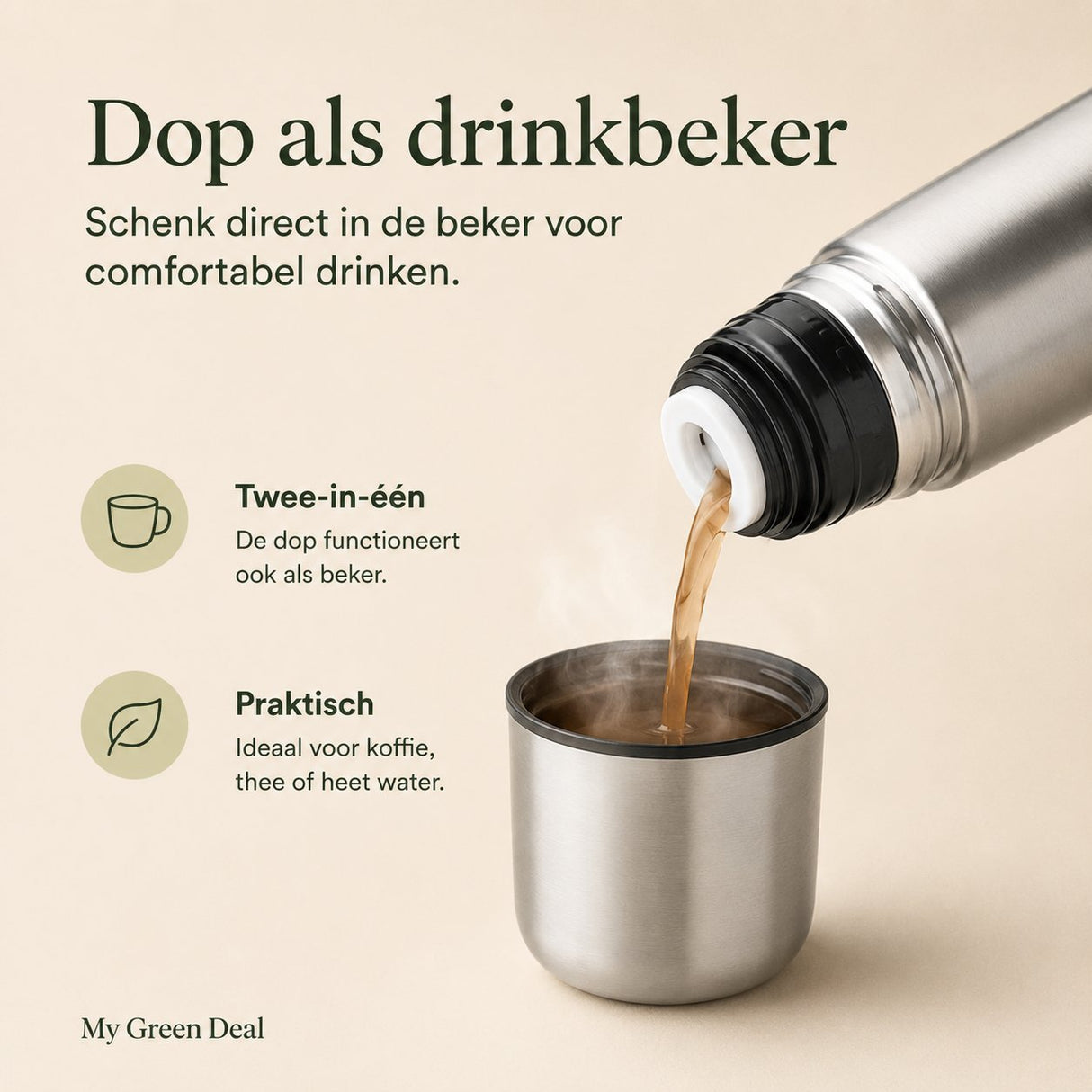 RVS Thermosfles (dubbelwandig) 500ml - My Green Deal