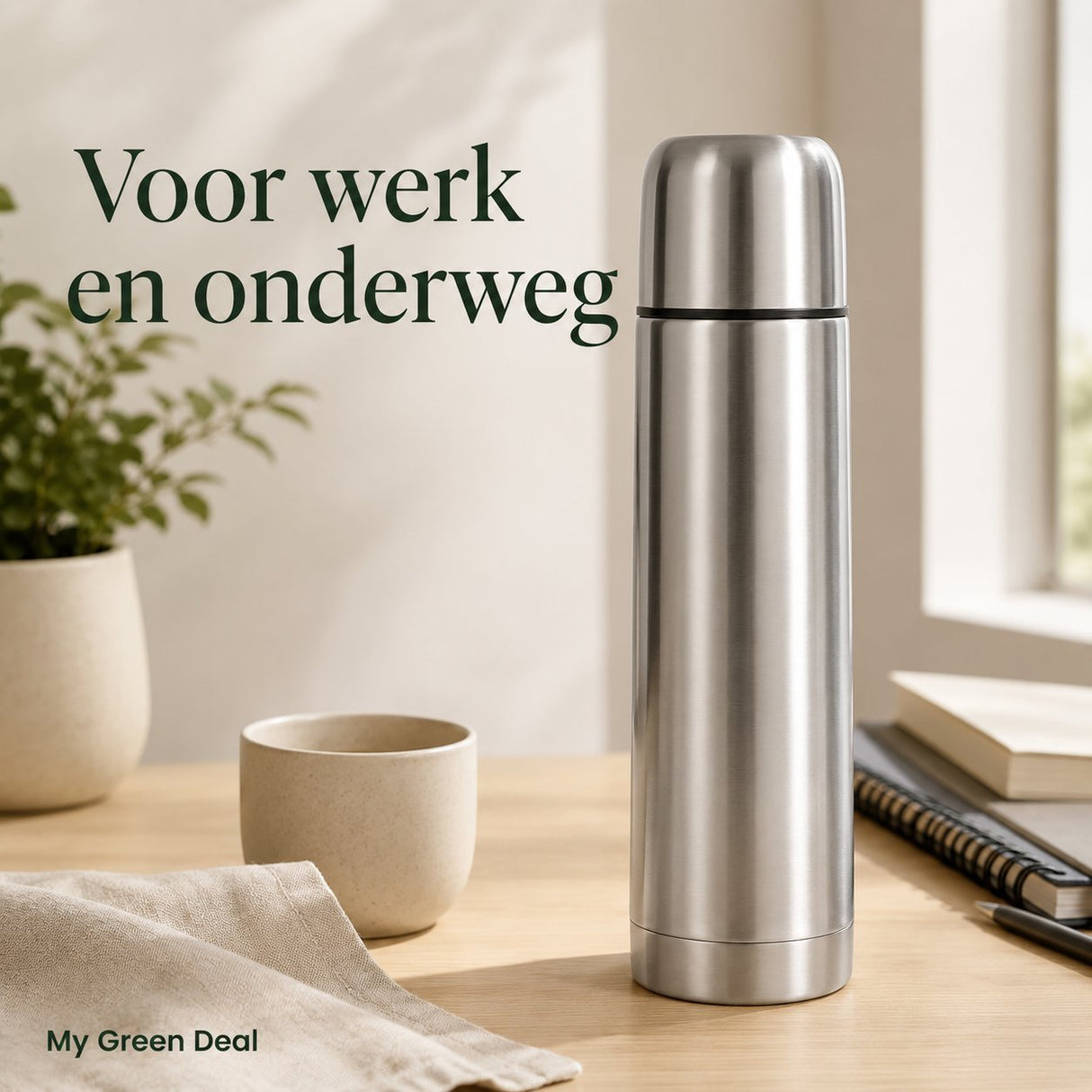 RVS Thermosfles (dubbelwandig) 500ml - My Green Deal