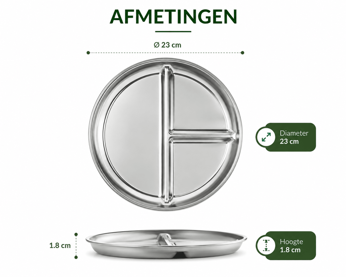 RVS bord met vakjes - My Green Deal