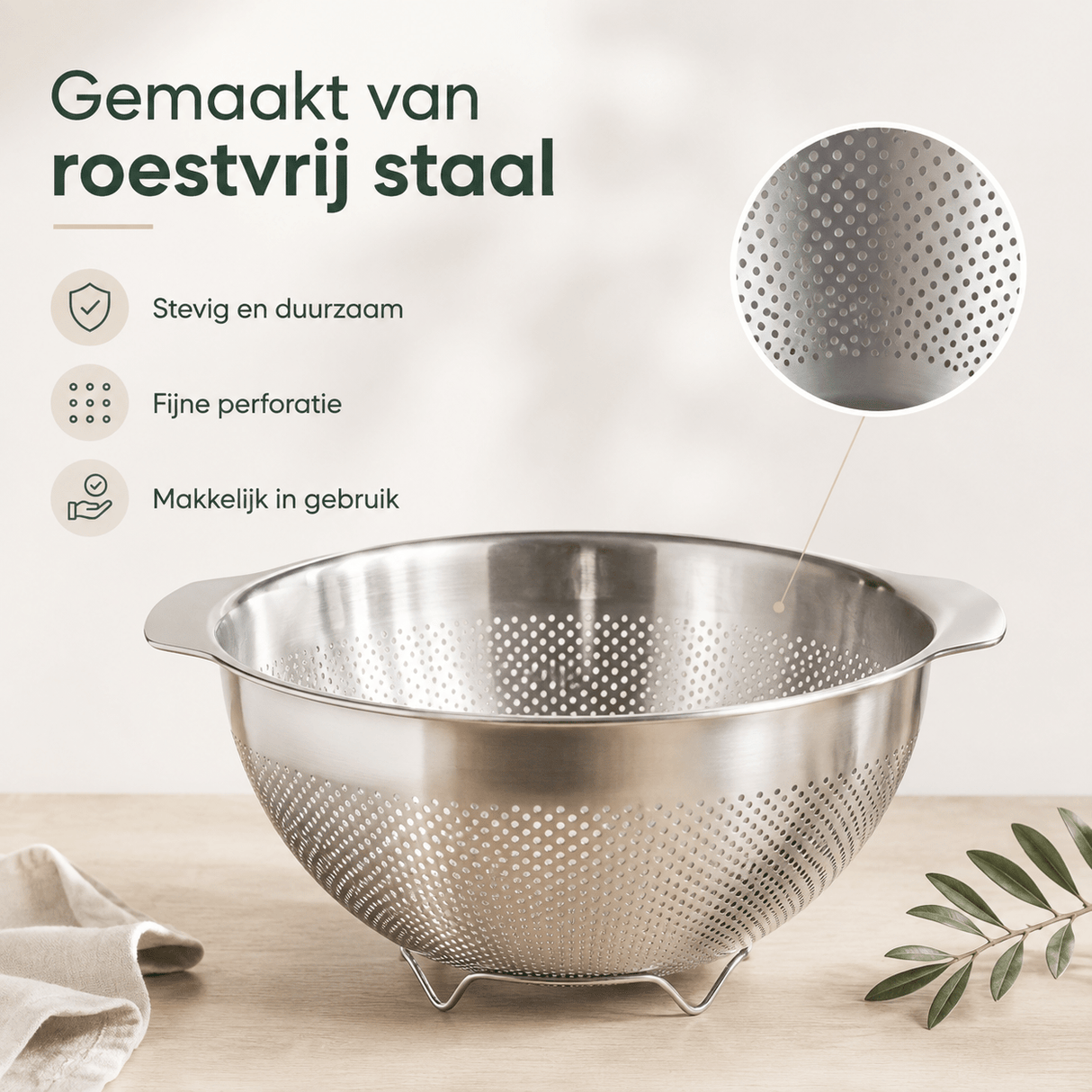 RVS Vergiet groot met pootjes - My Green Deal