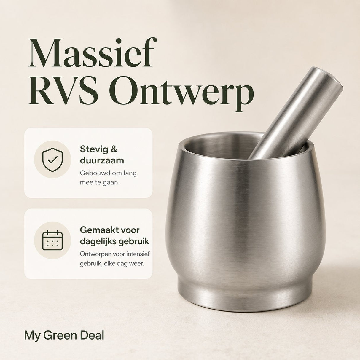 RVS Vijzel met Stamper - My Green Deal