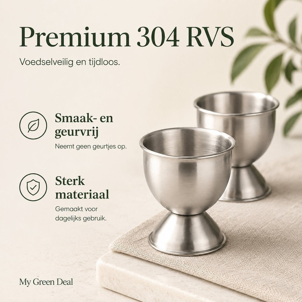RVS Eierdopjes Set – 5 stuks - My Green Deal