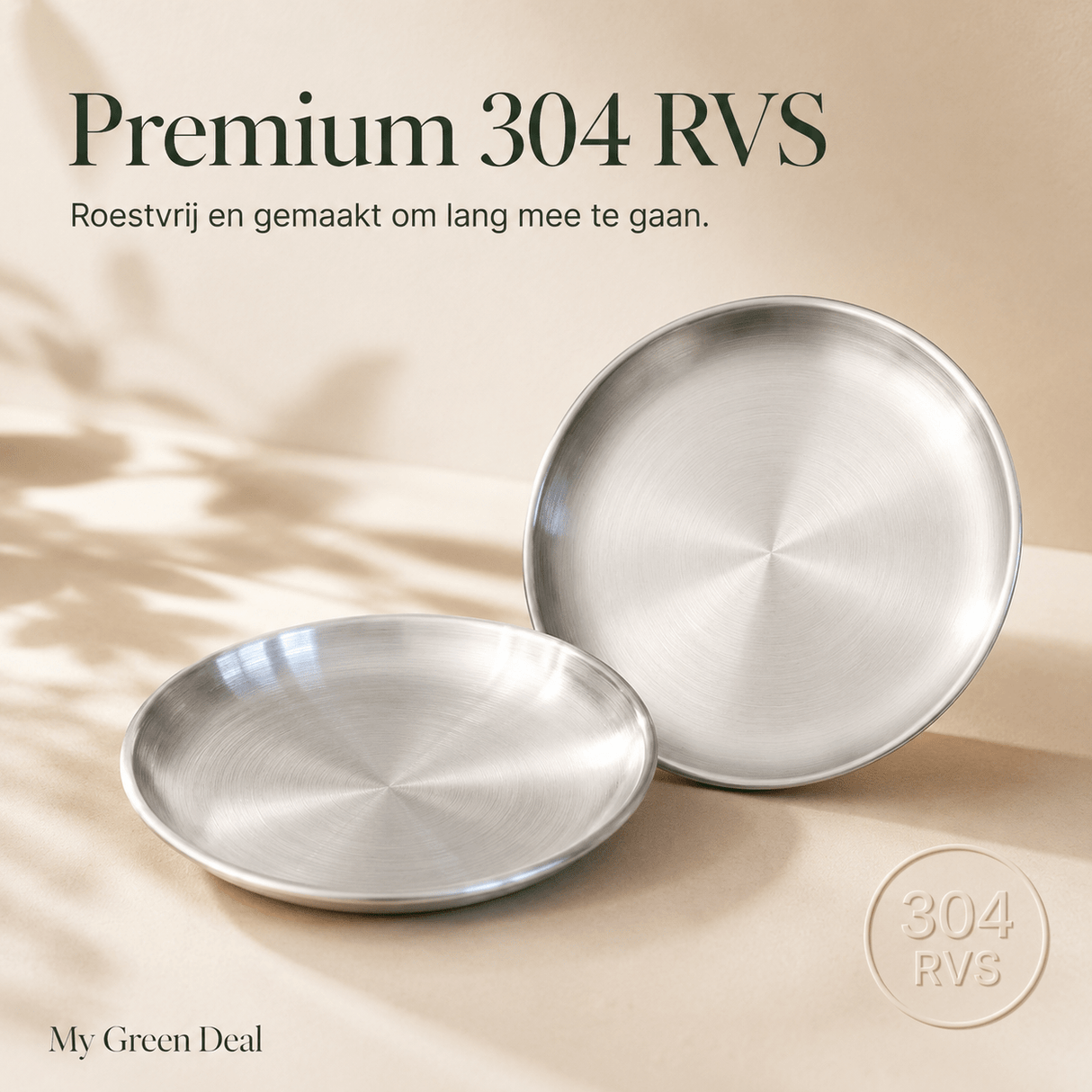 Luxe Kleine RVS Borden Set (4-delig) - 14cm - My Green Deal