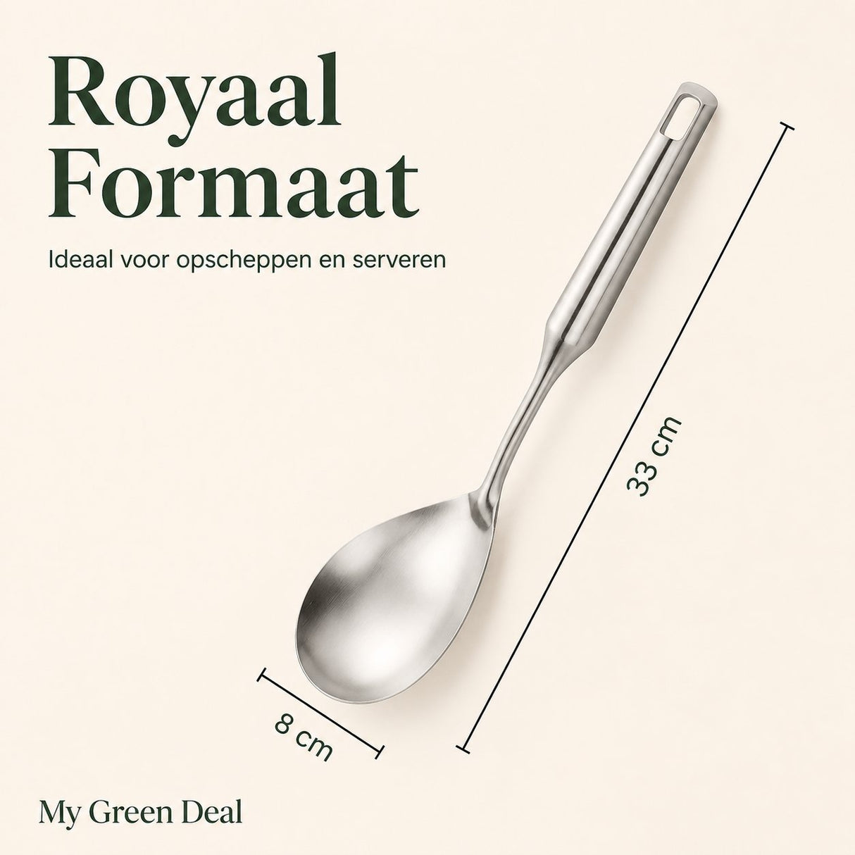 RVS Opscheplepel 33 cm - My Green Deal