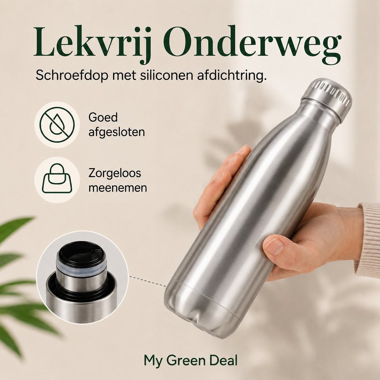RVS Waterfles dubbelwandig 750ml - My Green Deal