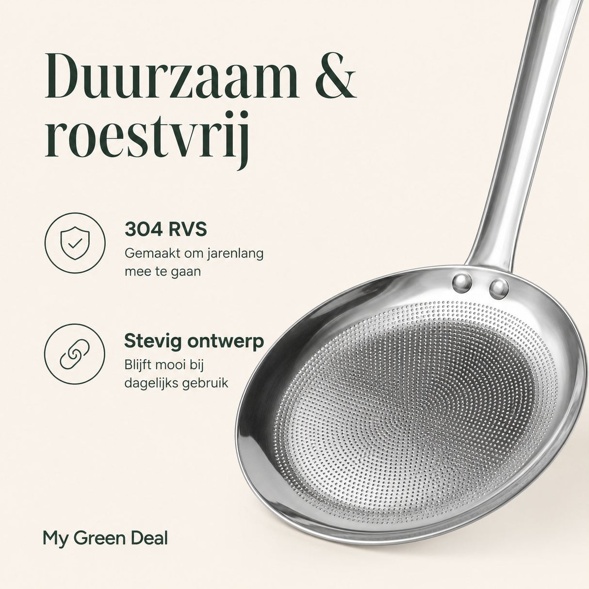 RVS Zeefspaan 27,5 cm - My Green Deal