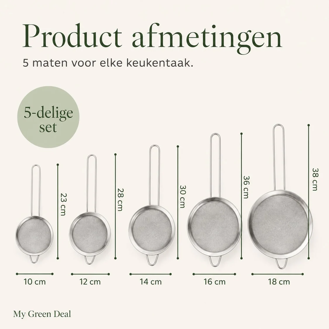 RVS Maatbeker, Zeef & Trechter Set – 16-delig