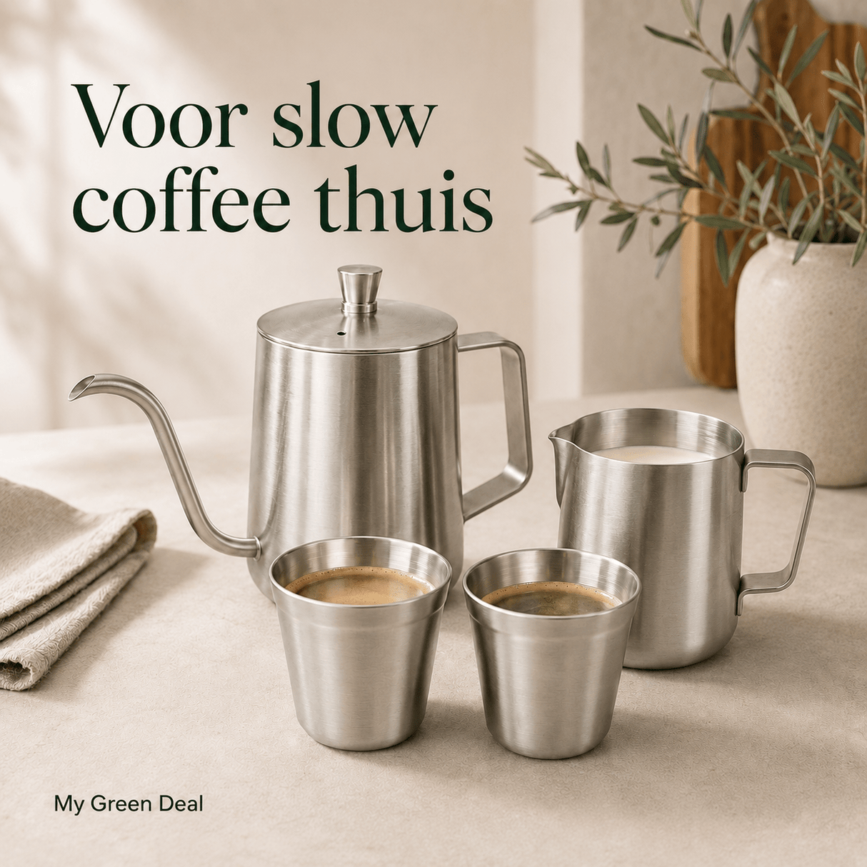 RVS Koffie bundel zilver - My Green Deal