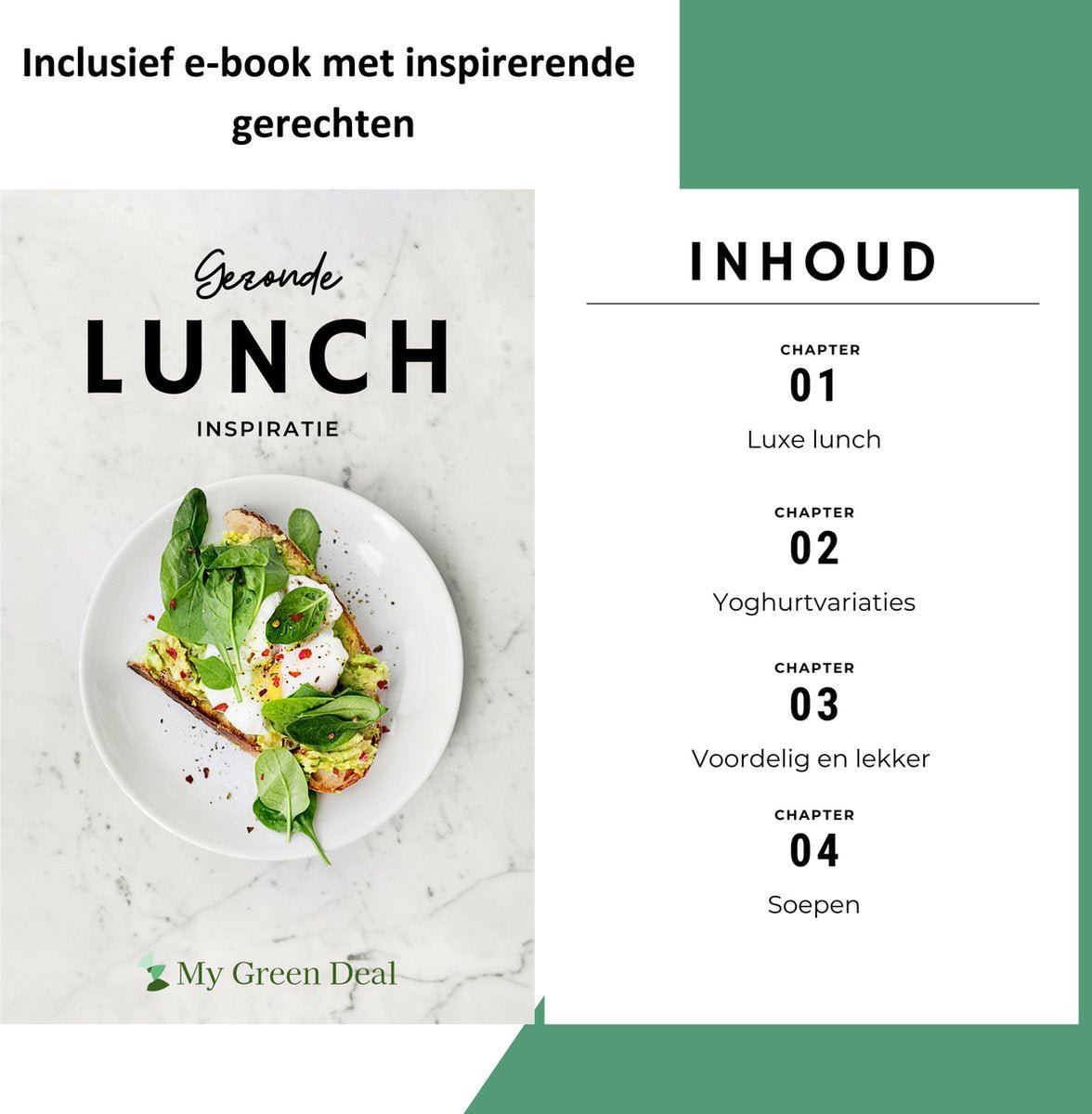 Retourdeal - My Green Deal - Lunchbeker to go - 700 ML - Groen - Geschikt voor Yoghurt, Muesli, Salades en Soep - My Green Deal