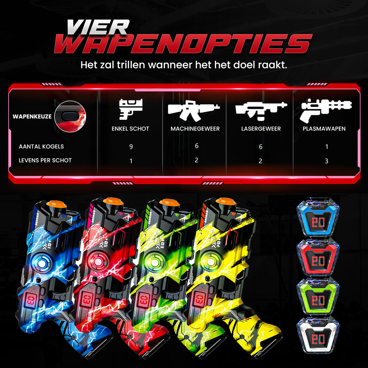 lasergame set 4 stuks