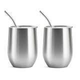 My Green Deal – RVS Thermo Bekers met Rietje (Set van 2) – Herbruikbare RVS Drinkbekers – Duurzame Koffiebeker – Vaatwasserbestendig