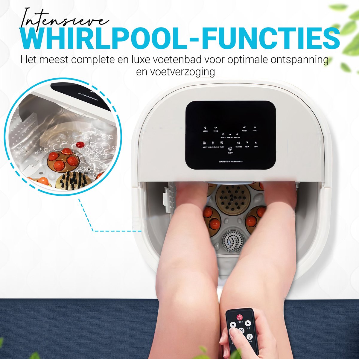 My Green Deal - Voetenbad met Massage Elektrisch - 10L- Automatische Massage - Voetzorg - Voetmassage - Voetbad met Massage - inclusief Pedicureset - inklapbaar image 3