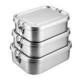 RVS Lunchbox Rechthoekig – Set van 3