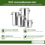 RVS Voorraadbussen Set – 4 stuks