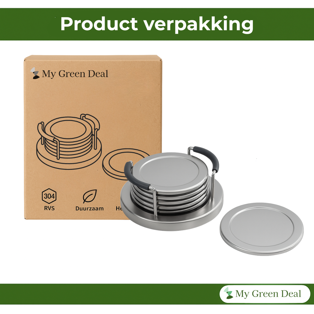 RVS Onderzetters Set – 6 stuks