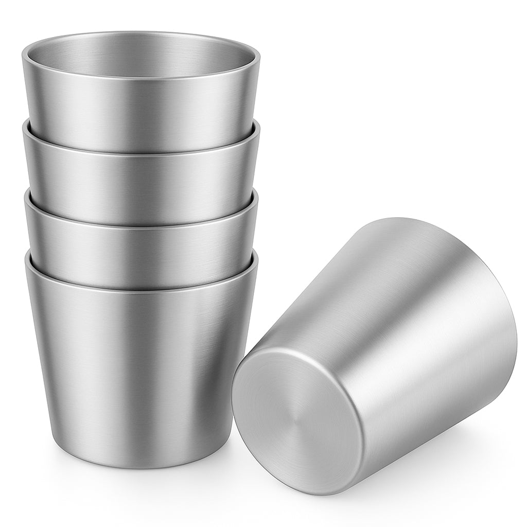 My Green Deal – RVS Bekers Stapelbaar (Set van 5) – Duurzame Drinkbekers / Herbruikbare Glazen.