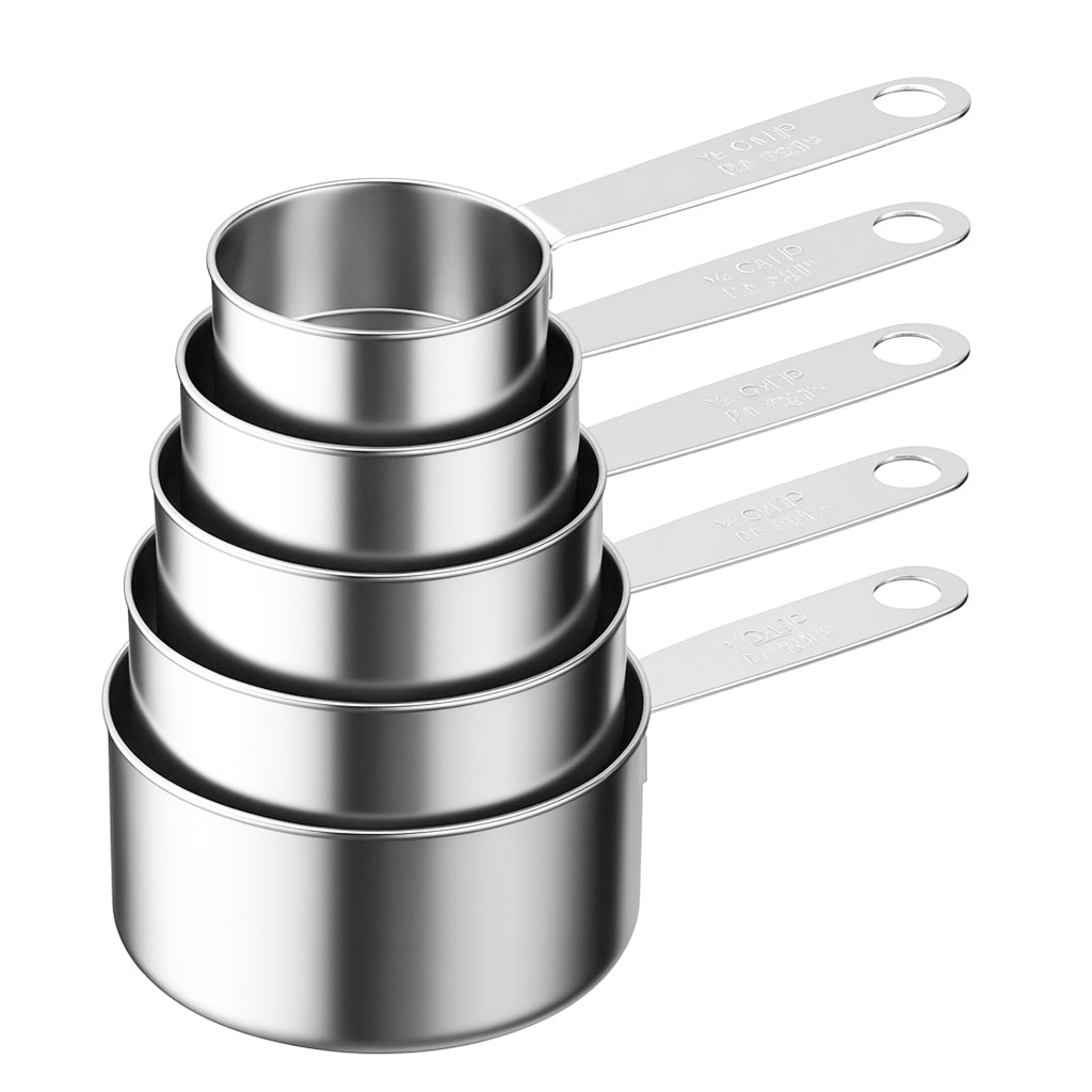 My Green Deal – RVS Maatbekers Set 5-delig – Duurzame Roestvrijstalen Cups voor Bakken & Koken