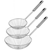 My Green Deal – RVS Skimmer Lepel Set 3-delig – Spinnenzeef / Vergietlepel – Schuimspanen voor Frituren & Koken