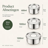 RVS Lunchbox rond– Set van 3 - My Green Deal