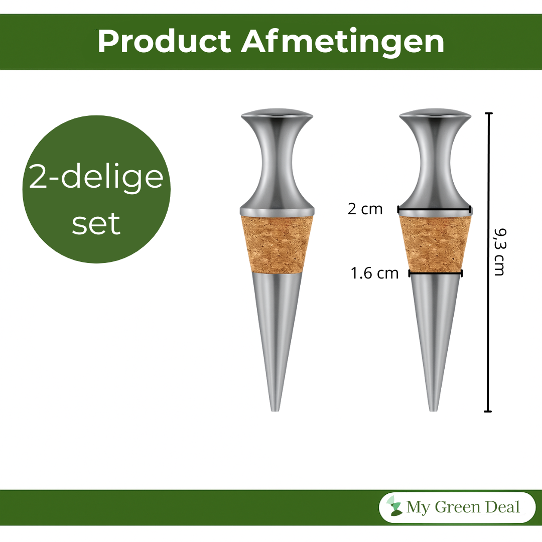 RVS Wijnstopper Vacuum met Kurk