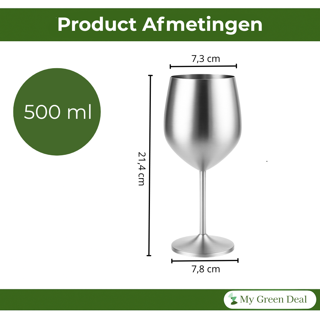 RVS Wijnglazen Set – Cocktailglazen 2 stuks