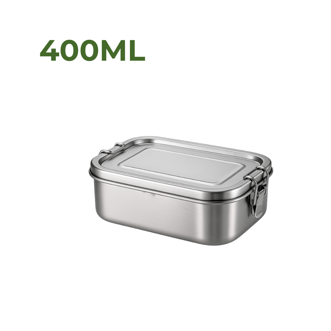My Green Deal – RVS Lunchbox 400ml – Duurzame Broodtrommel & Snackbox – Fruitbakje Volwassenen & Kinderen – Meal Prep Bakje – Lekvrij & Herbruikbaar