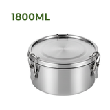 My Green Deal – RVS Ronde Lunchbox 1800ml – Duurzame Broodtrommel & Snackbox – Fruitbakje Volwassenen & Kinderen – Meal Prep Bakje – Lekvrij & Herbruikbaar