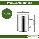RVS Koffiemok met Deksel – 350ml