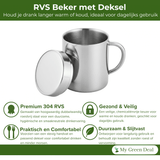 RVS isolerende Mok met Deksel – 220ml - My Green Deal