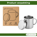 RVS isolerende Mok met Deksel – 220ml - My Green Deal