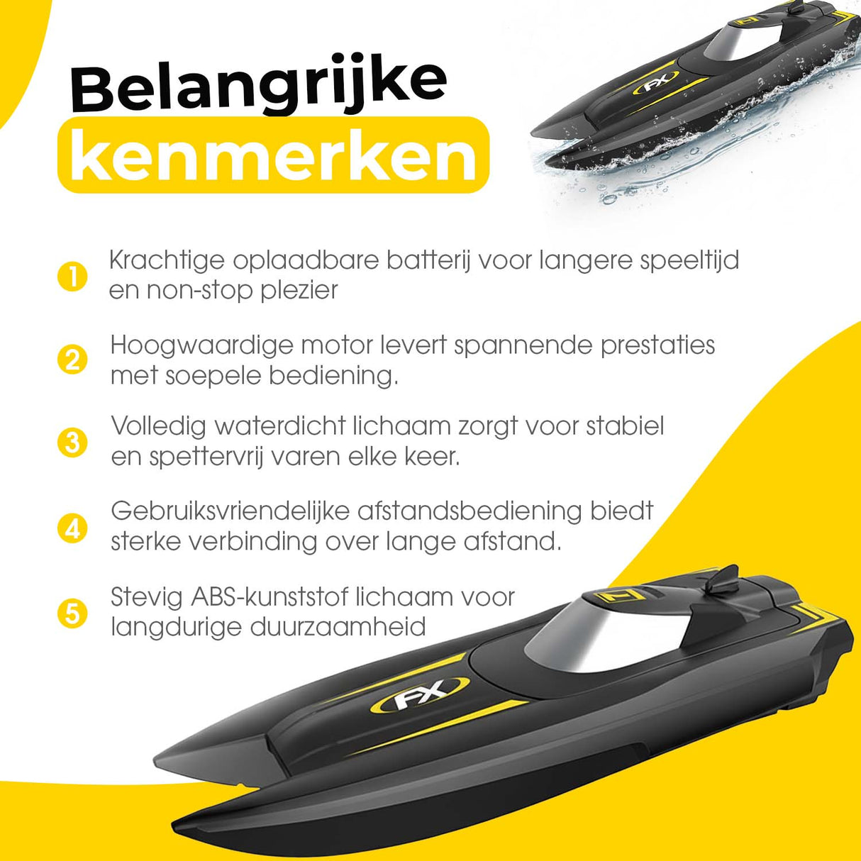 My Green Deal - Bestuurbare Boot - Boot op Afstandsbediening - RC Boot - Speedboot Afstandbestuurbaar - Speelgoed 5-12 jaar