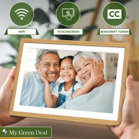 My Green Deal-Digitale fotolijst-15.6 inch-Wifi-Frameo-32GB-