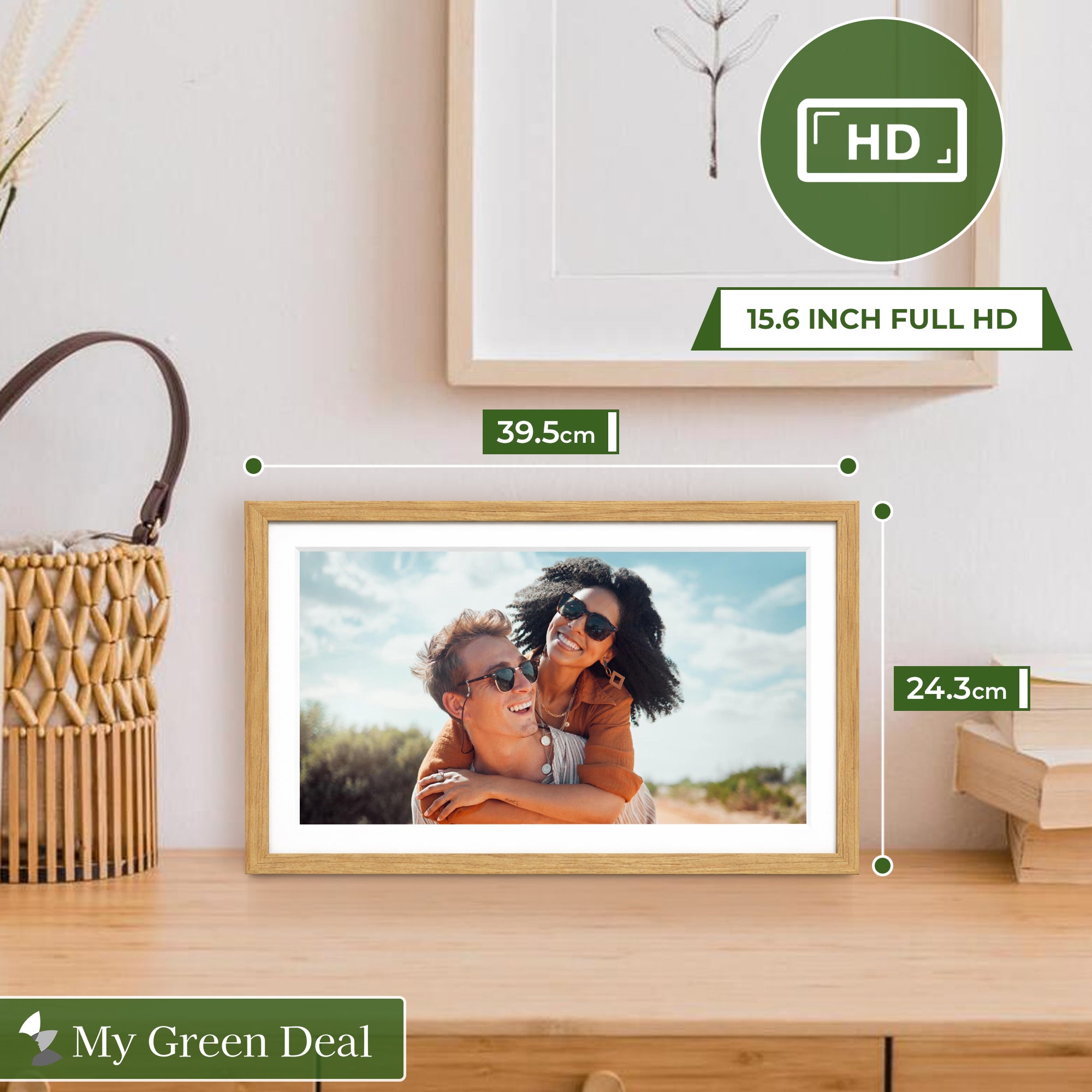 My Green Deal-Digitale fotolijst-15.6 inch-Wifi-Frameo-32GB-