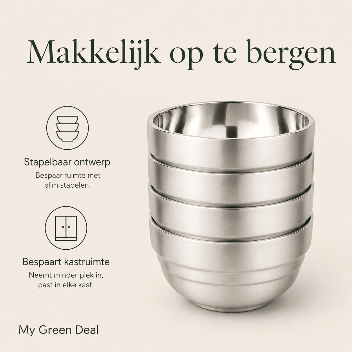 RVS Kommetjes Set 4 - delig - My Green Deal