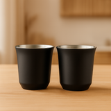 My Green Deal - RVS Espressokopjes dubbelwandig set van 2 Zwart - 80 ml