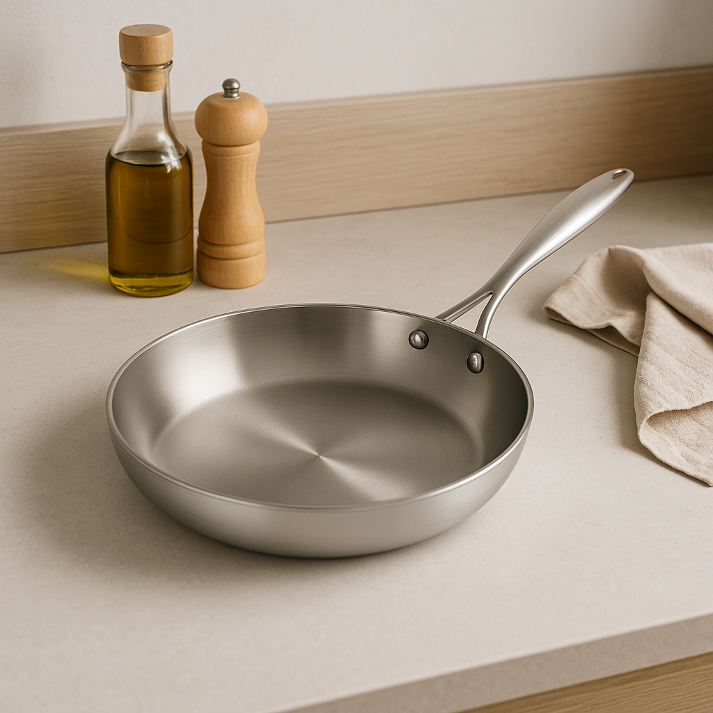 My Green Deal – RVS Koekenpan 30 cm – Roestvrijstalen Pan voor Bakken & Braden – Duurzame Inductie Koekenpan