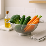 My Green Deal – RVS Vergiet – Roestvrijstalen Keukenzeef met Handgrepen – Duurzaam Vergiet voor Pasta, Groenten & Fruit