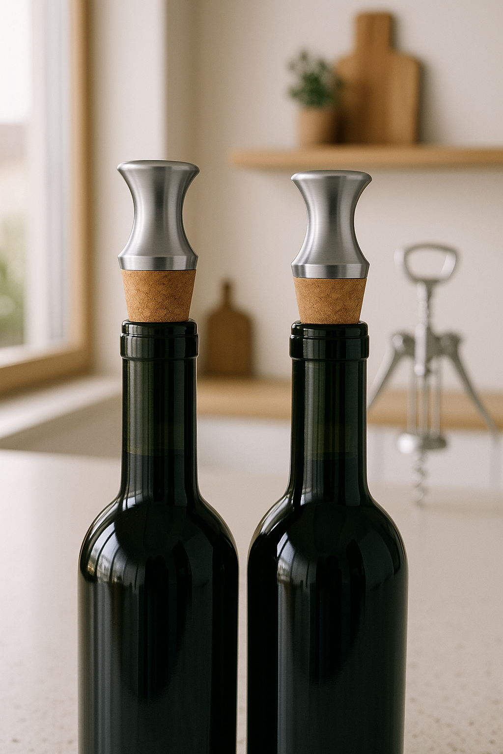 RVS Wijnstopper Vacuum met Kurk